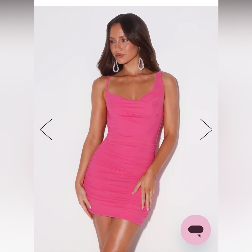HELLO MOLLY STYLE STAR MINI DRESS HOT PINK